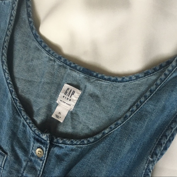 GAP Chambray Sleeveless Romper - Picture 2 of 4